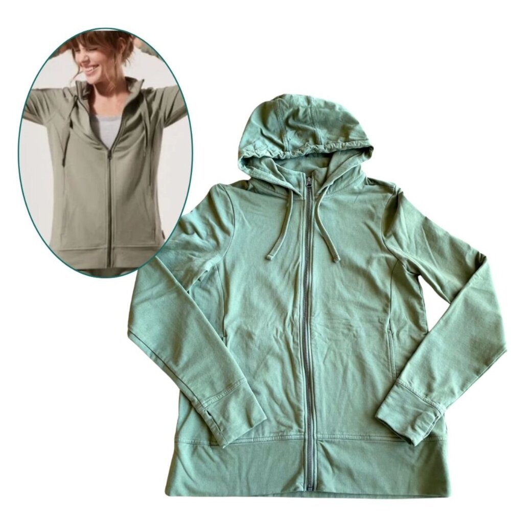 Pact Organic Cotton Women's Stretch French Terry Snug-Fit Zip Hoodie - Sz Medium